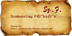 Szoboszlay Fábián névjegykártya